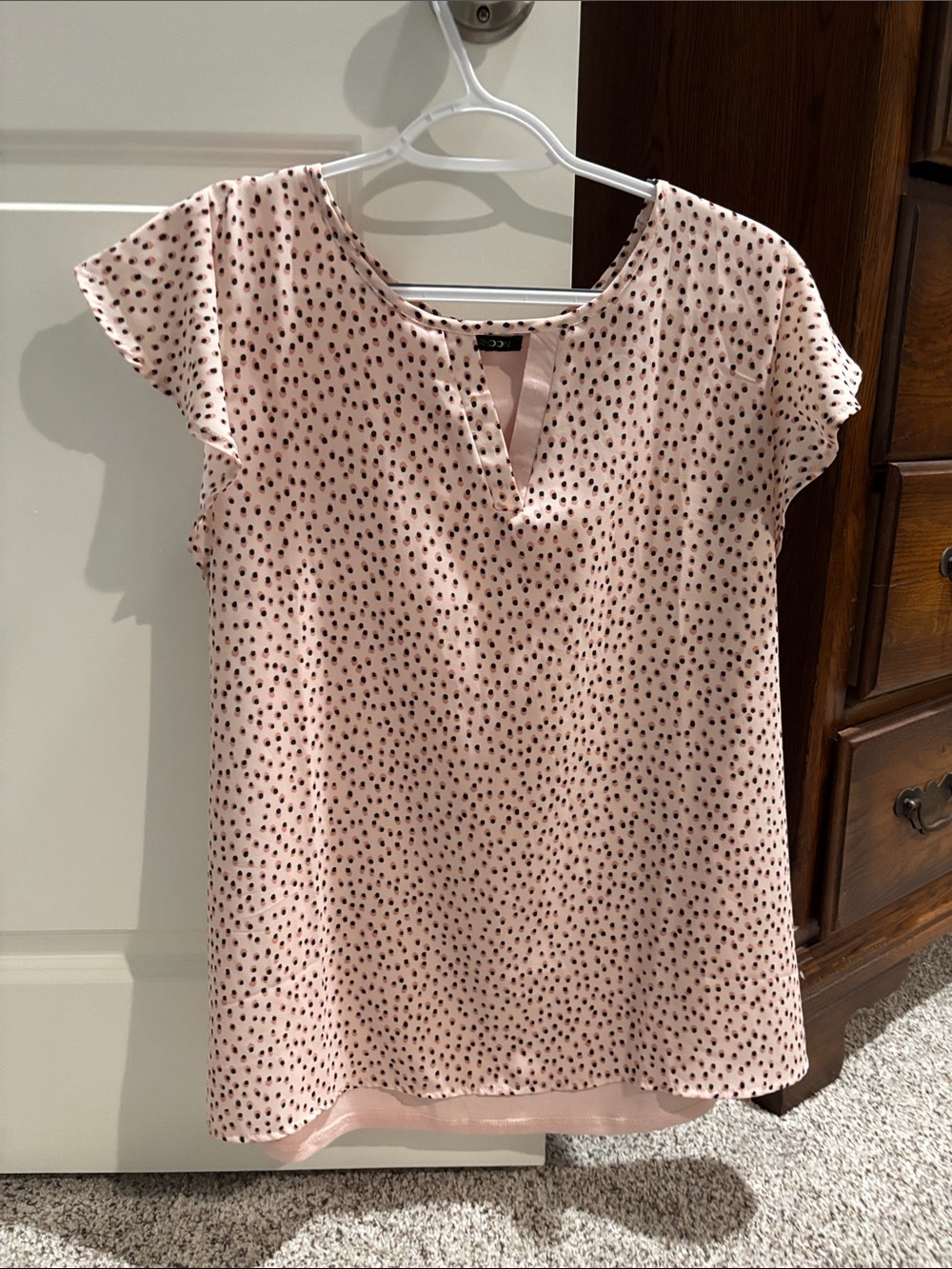 Papermoon Pink Polka Dot Short Sleeve Blouse